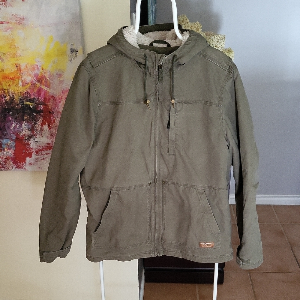 L.L. Bean Men's Khaki Hooded Jacket